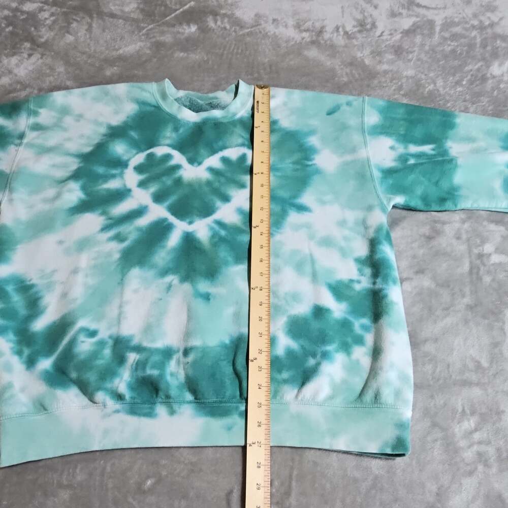 Urban Outfitters Tie-Dye Heart Fleece Sweatshirt Women’s Pullover One Size - Picture 3 of 6